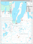 Grand Traverse Wall Map Premium Style